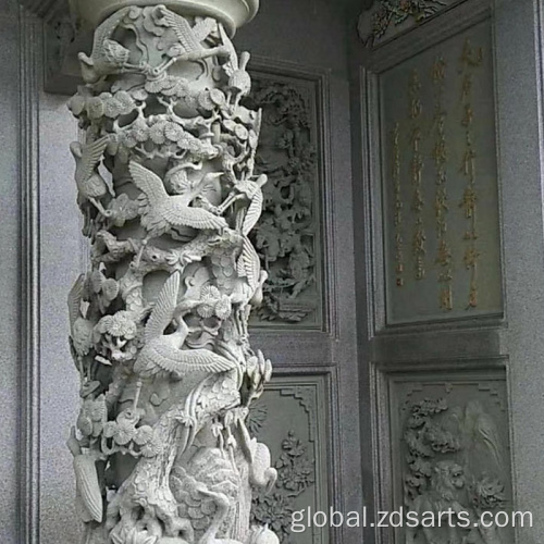 Decorative Landscape Boulders Customized relief dragon stone column Factory